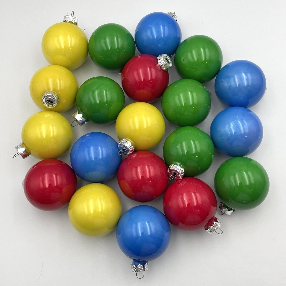 Set of 20 Multi-Color Christmas Ball Ornaments 2" Plastic Shatterproof